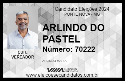 Candidato ARLINDO DO PASTEL 2024 - PONTE NOVA - Eleições