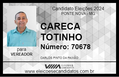 Candidato CARECA TOTINHO 2024 - PONTE NOVA - Eleições