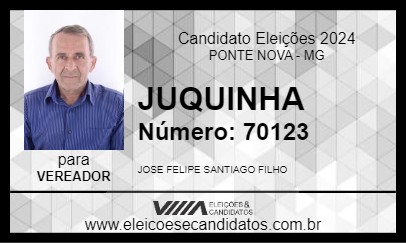 Candidato JUQUINHA 2024 - PONTE NOVA - Eleições