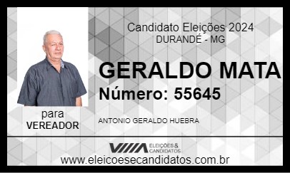 Candidato GERALDO MATA 2024 - DURANDÉ - Eleições