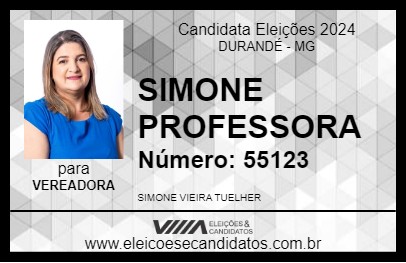 Candidato SIMONE PROFESSORA 2024 - DURANDÉ - Eleições