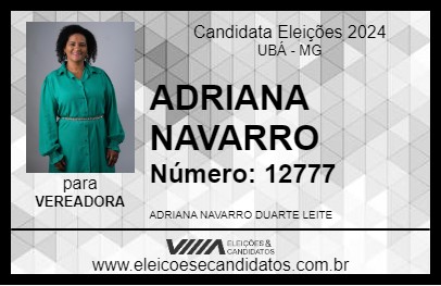 Candidato ADRIANA NAVARRO 2024 - UBÁ - Eleições