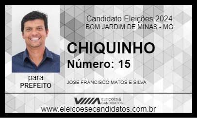 Candidato CHIQUINHO 2024 - BOM JARDIM DE MINAS - Eleições