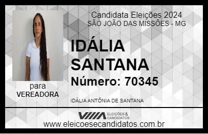 Candidato IDÁLIA SANTANA 2024 - SÃO JOÃO DAS MISSÕES - Eleições