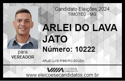 Candidato ARLEI DO LAVA JATO 2024 - TIMÓTEO - Eleições