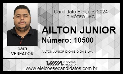 Candidato AILTON JUNIOR 2024 - TIMÓTEO - Eleições