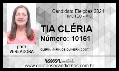 Candidato TIA CLÉRIA 2024 - TIMÓTEO - Eleições