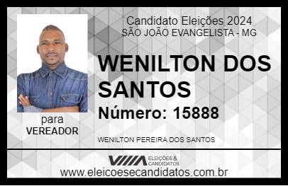 Candidato WENILTON DOS SANTOS 2024 - SÃO JOÃO EVANGELISTA - Eleições