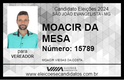 Candidato MOACIR DA MESA 2024 - SÃO JOÃO EVANGELISTA - Eleições