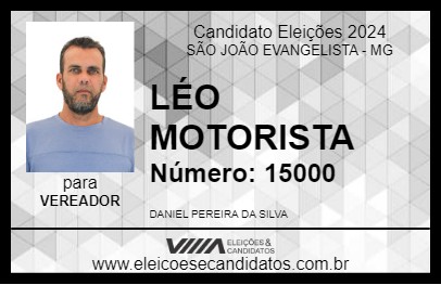 Candidato LÉO MOTORISTA 2024 - SÃO JOÃO EVANGELISTA - Eleições