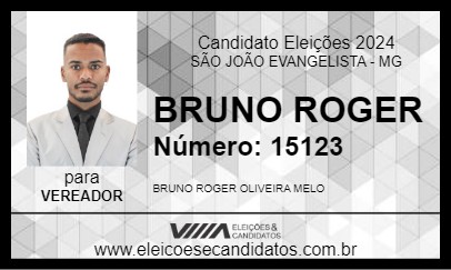 Candidato BRUNO ROGER 2024 - SÃO JOÃO EVANGELISTA - Eleições