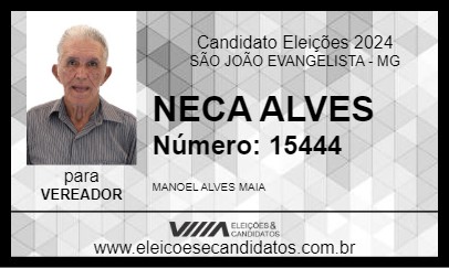 Candidato NECA ALVES 2024 - SÃO JOÃO EVANGELISTA - Eleições