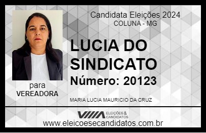 Candidato LUCIA DO SINDICATO 2024 - COLUNA - Eleições