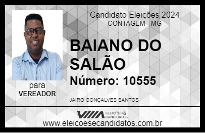 Candidato BAIANO DO SALÃO 2024 - CONTAGEM - Eleições