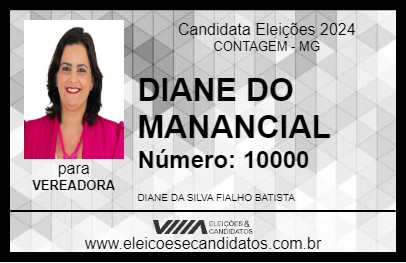 Candidato DIANE DO MANANCIAL 2024 - CONTAGEM - Eleições