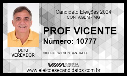 Candidato PROF VICENTE 2024 - CONTAGEM - Eleições