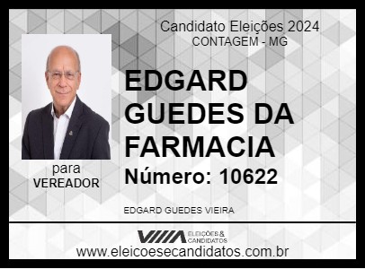 Candidato EDGARD GUEDES DA FARMACIA 2024 - CONTAGEM - Eleições