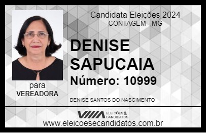 Candidato DENISE SAPUCAIA 2024 - CONTAGEM - Eleições