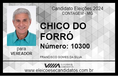 Candidato CHICO DO FORRÓ 2024 - CONTAGEM - Eleições