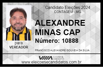 Candidato ALEXANDRE MINAS CAP 2024 - CONTAGEM - Eleições