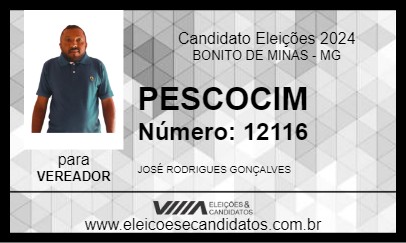 Candidato PESCOCIM 2024 - BONITO DE MINAS - Eleições