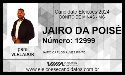 Candidato JAIRO DA POISÉ 2024 - BONITO DE MINAS - Eleições