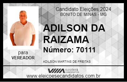 Candidato ADILSON DA RAIZAMA 2024 - BONITO DE MINAS - Eleições