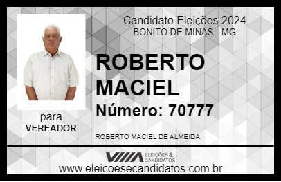 Candidato ROBERTO MACIEL 2024 - BONITO DE MINAS - Eleições