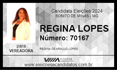 Candidato REGINA LOPES 2024 - BONITO DE MINAS - Eleições