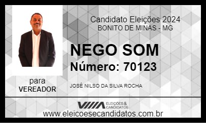 Candidato NEGO SOM 2024 - BONITO DE MINAS - Eleições