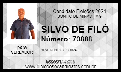 Candidato SILVO DE FILÓ 2024 - BONITO DE MINAS - Eleições