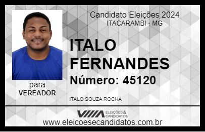 Candidato ITALO FERNANDES 2024 - ITACARAMBI - Eleições