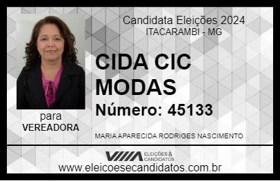 Candidato CIDA CIC MODAS 2024 - ITACARAMBI - Eleições