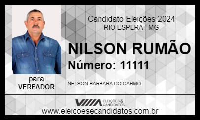 Candidato NILSON RUMÃO 2024 - RIO ESPERA - Eleições