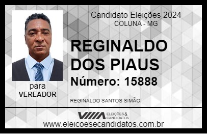 Candidato REGINALDO DOS PIAUS 2024 - COLUNA - Eleições