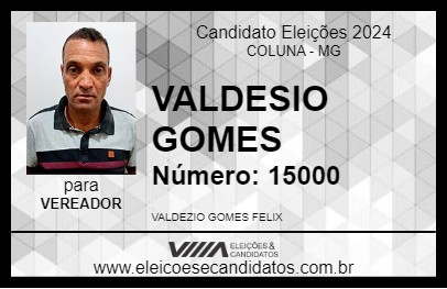 Candidato VALDESIO GOMES 2024 - COLUNA - Eleições