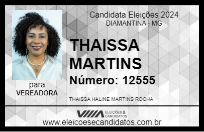 Candidato THAISSA MARTINS 2024 - DIAMANTINA - Eleições