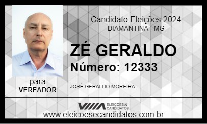 Candidato ZÉ GERALDO 2024 - DIAMANTINA - Eleições