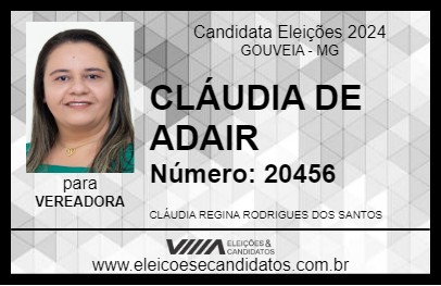 Candidato CLÁUDIA DE ADAIR 2024 - GOUVEIA - Eleições