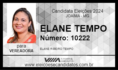 Candidato ELANE TEMPO 2024 - JOAÍMA - Eleições