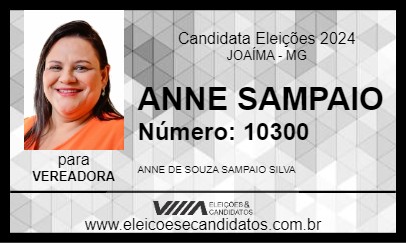 Candidato ANNE SAMPAIO 2024 - JOAÍMA - Eleições