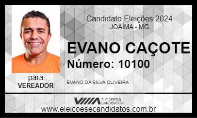 Candidato EVANO CAÇOTE 2024 - JOAÍMA - Eleições