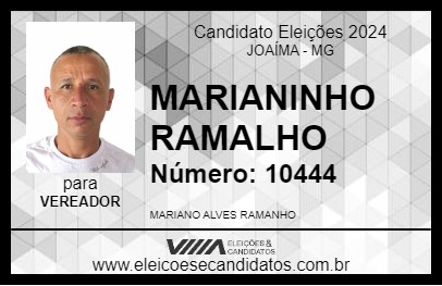 Candidato MARIANINHO RAMALHO 2024 - JOAÍMA - Eleições