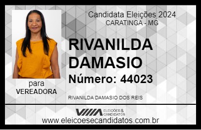 Candidato RIVANILDA DAMASIO 2024 - CARATINGA - Eleições