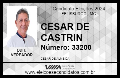 Candidato CESAR DE CASTRIN 2024 - FELISBURGO - Eleições