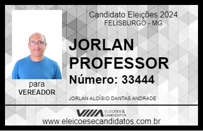 Candidato JORLAN PROFESSOR 2024 - FELISBURGO - Eleições