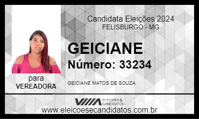 Candidato GEICIANE 2024 - FELISBURGO - Eleições