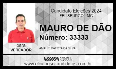 Candidato MAURO DE DÃO 2024 - FELISBURGO - Eleições