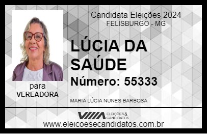 Candidato LÚCIA DA SAÚDE 2024 - FELISBURGO - Eleições