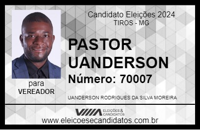 Candidato PASTOR UANDERSON 2024 - TIROS - Eleições